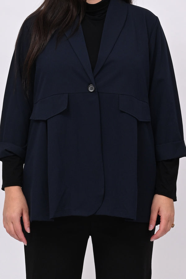 Giacca gabardine pinces - Blu