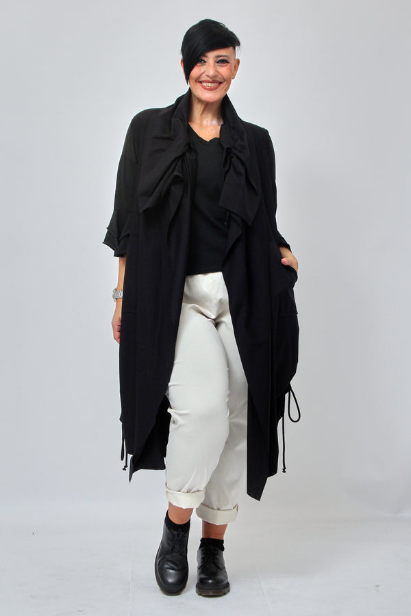 Gilet collo arricciato - Nero