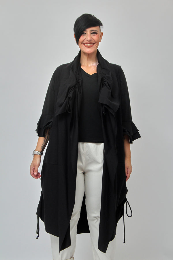 Gilet collo arricciato - Nero