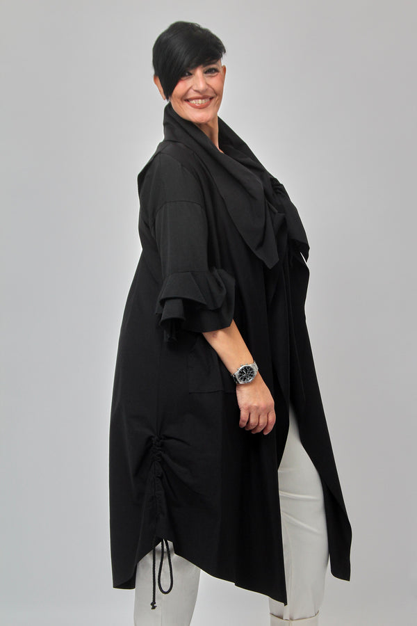 Gilet collo arricciato - Nero