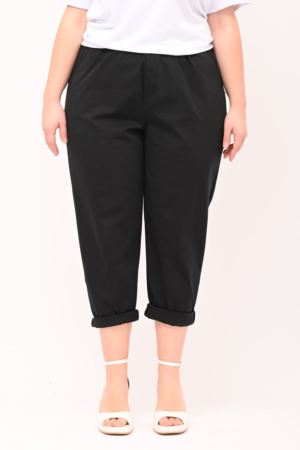 Stretch Milan Stitch Trousers - Black