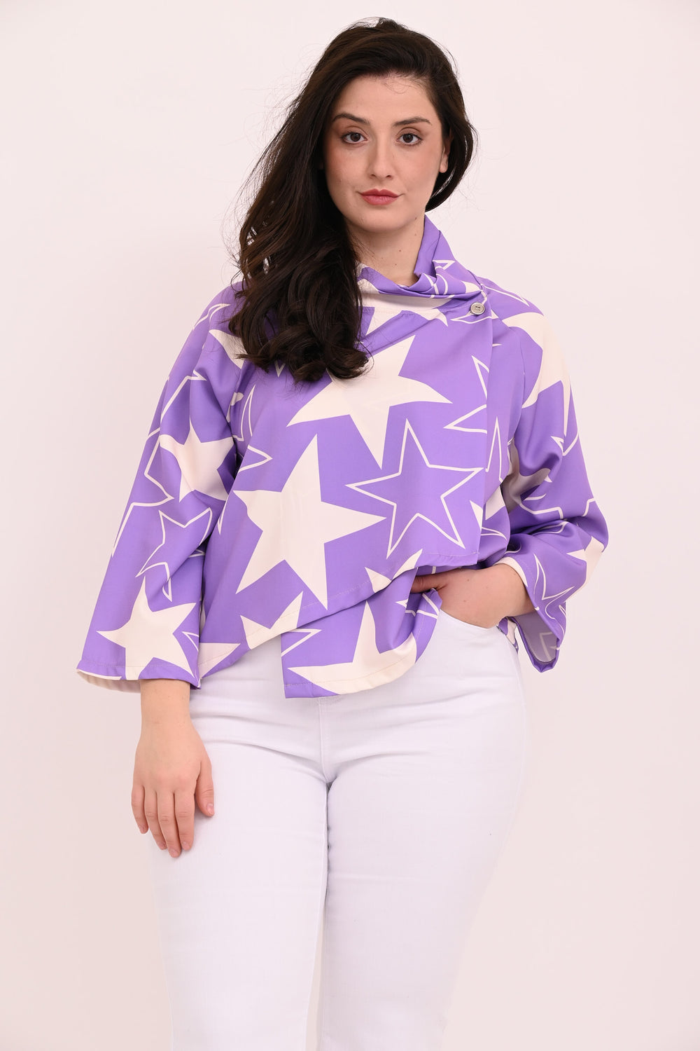 Giacca crop stelle - Lilla