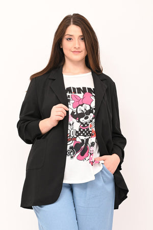 Giacca lunga crepe - Nero