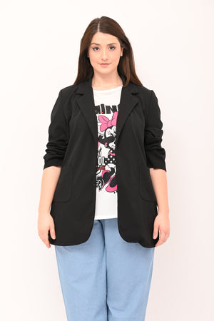 Giacca lunga crepe - Nero