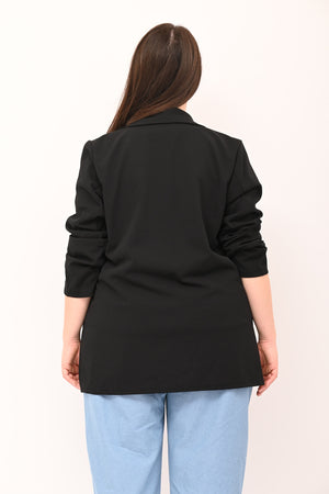 Giacca lunga crepe - Nero