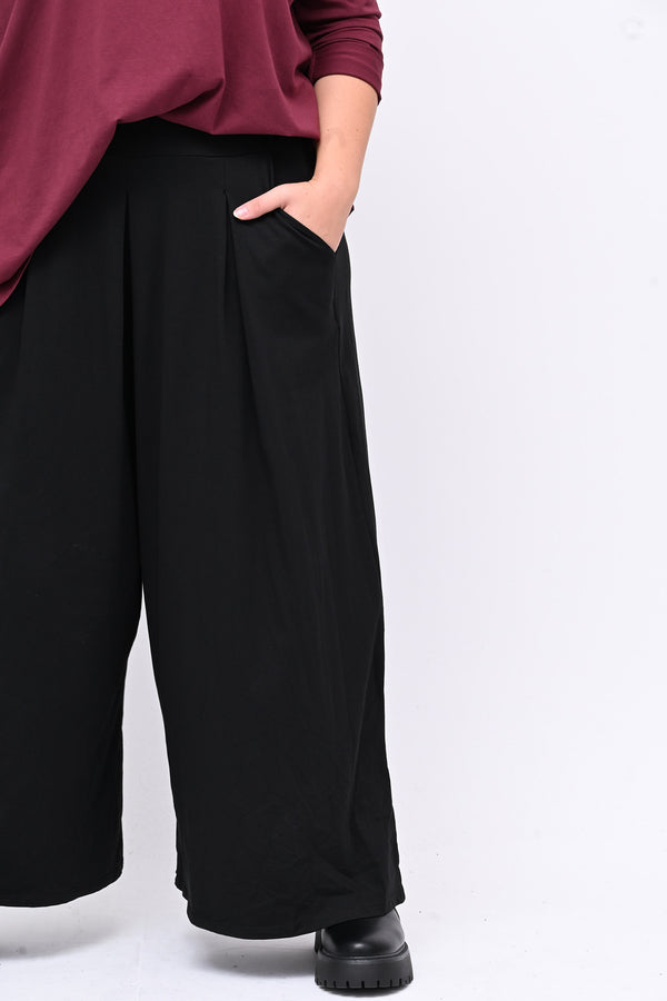 Pantapalazzo jersey pinces - Nero