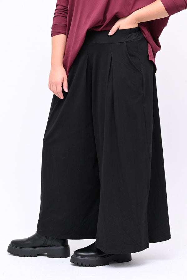 Pantapalazzo jersey pinces - Nero