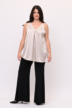 Top raso e pizzo - Nude