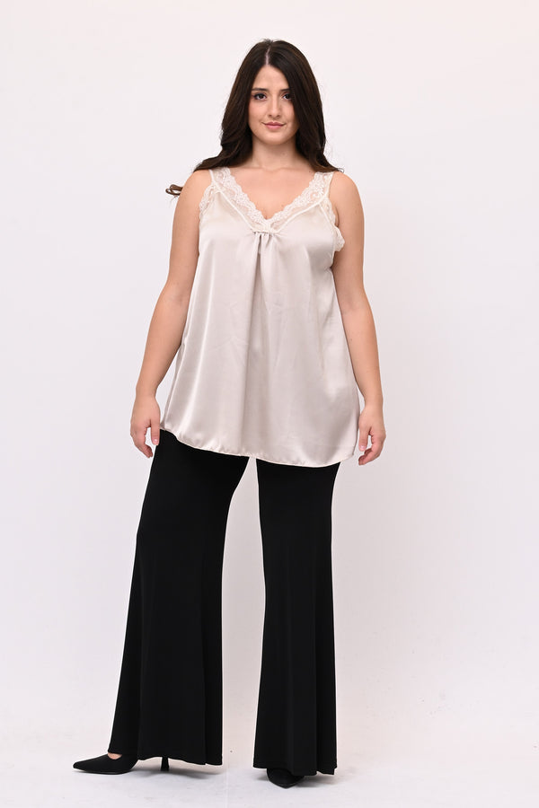 Top raso e pizzo - Nude