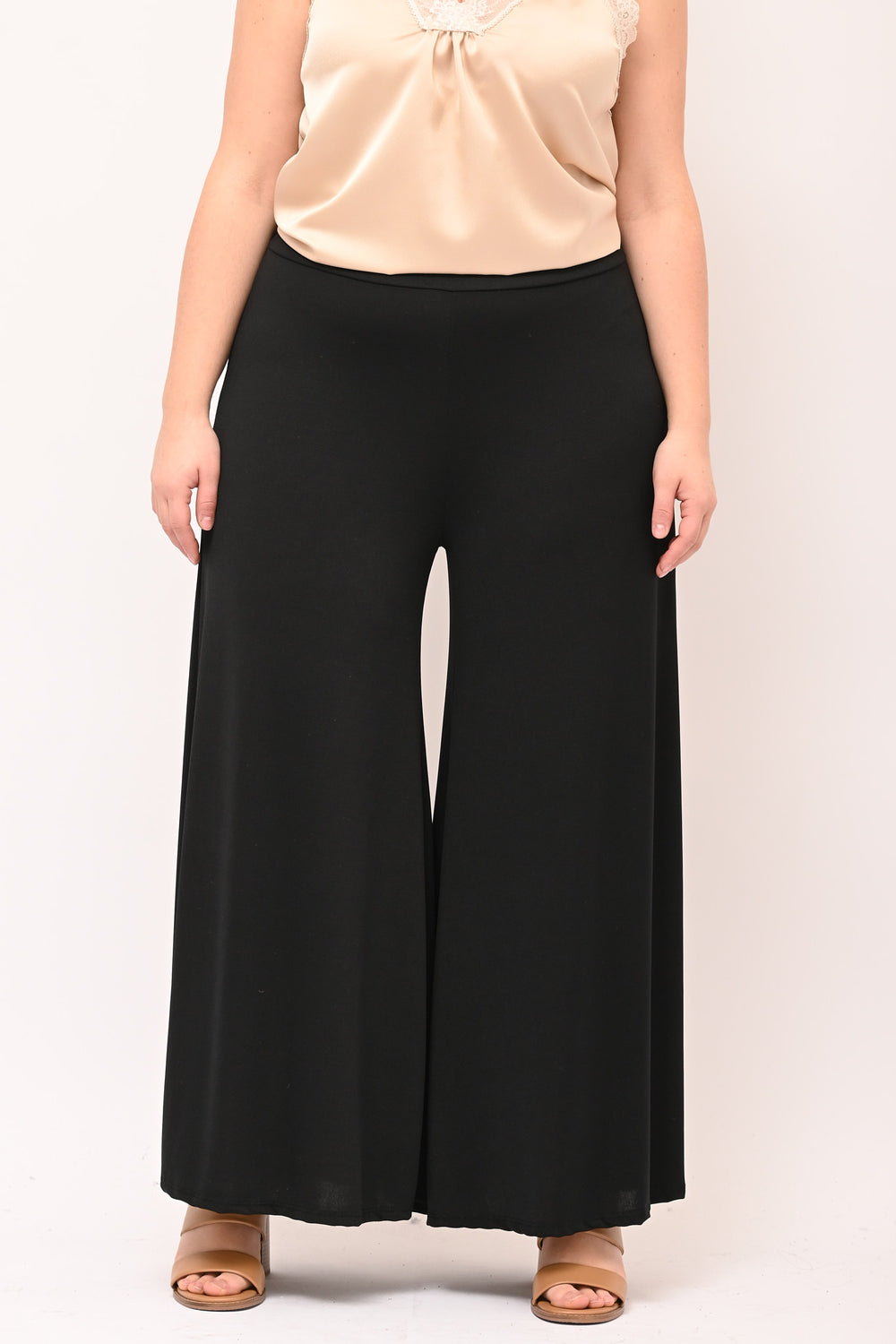 Palazzo Jersey Pant - BLACK