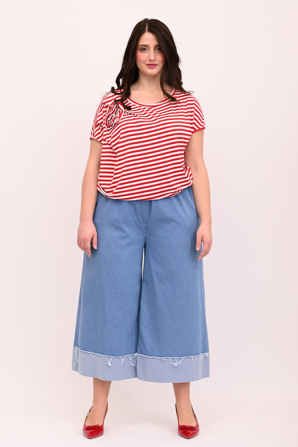 Gaucho jeans risvolto - Jeans chiaro