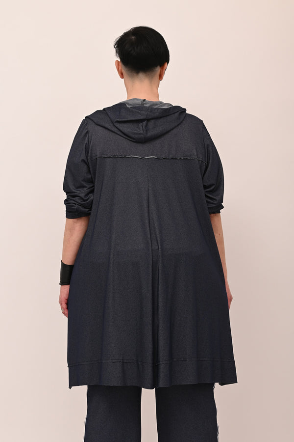 Giacca zip viscosa - Jeans scuro