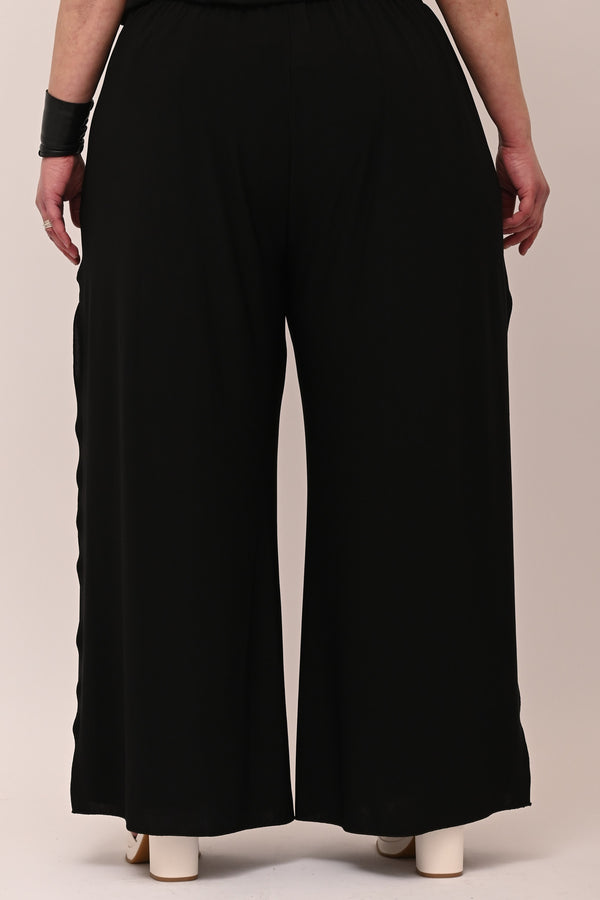 Pantalone jersey spacco - Nero