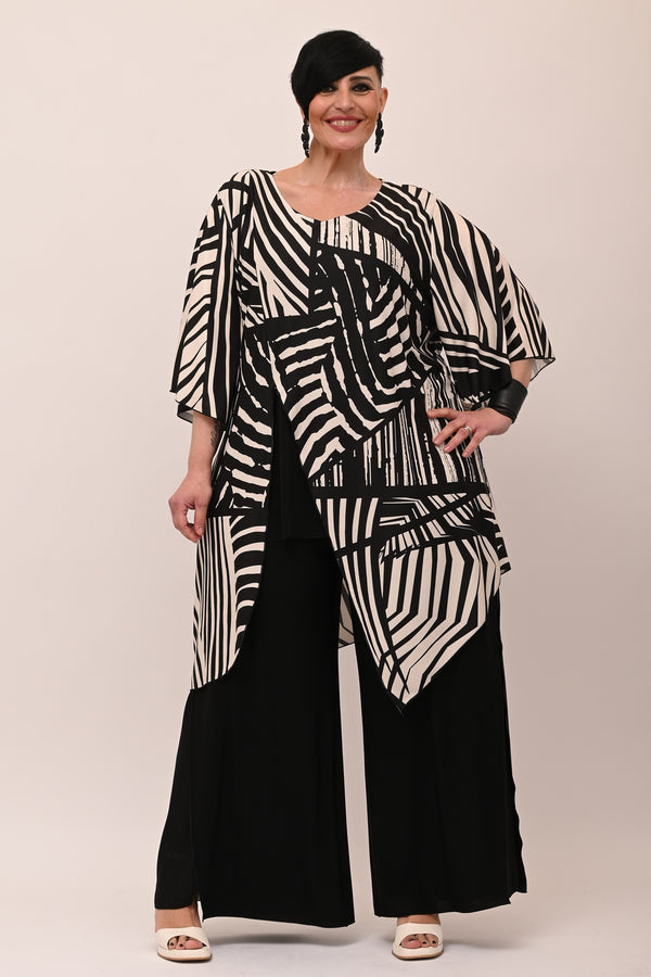 Pantalone jersey spacco - Nero