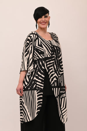 Blusa fantasia spacco - Nero/bianco
