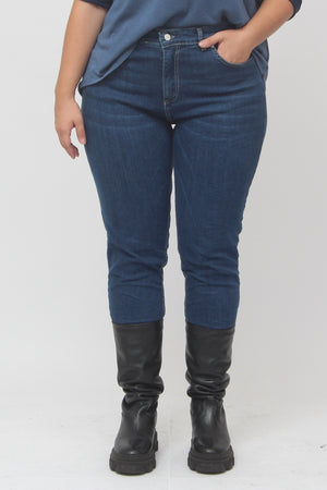 Basic Crinkled Jeans - Medium Blue