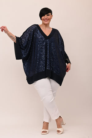 Poncho paillettes - Blu