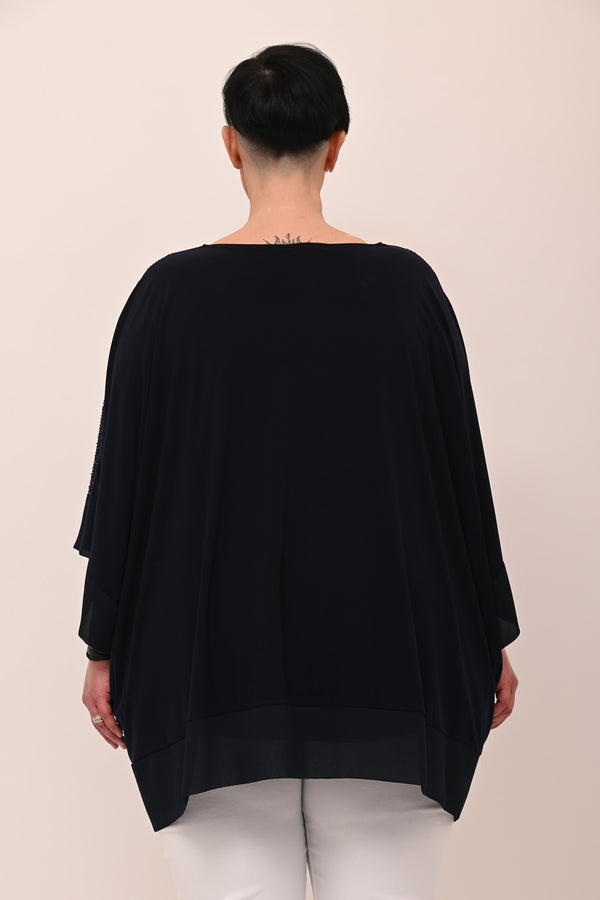 Poncho paillettes - Blu