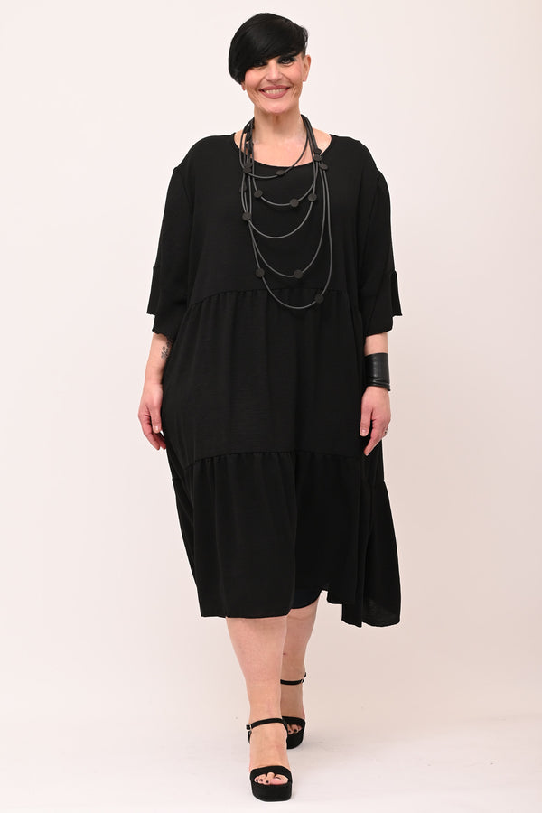 Maxi ruffle dress - BLACK