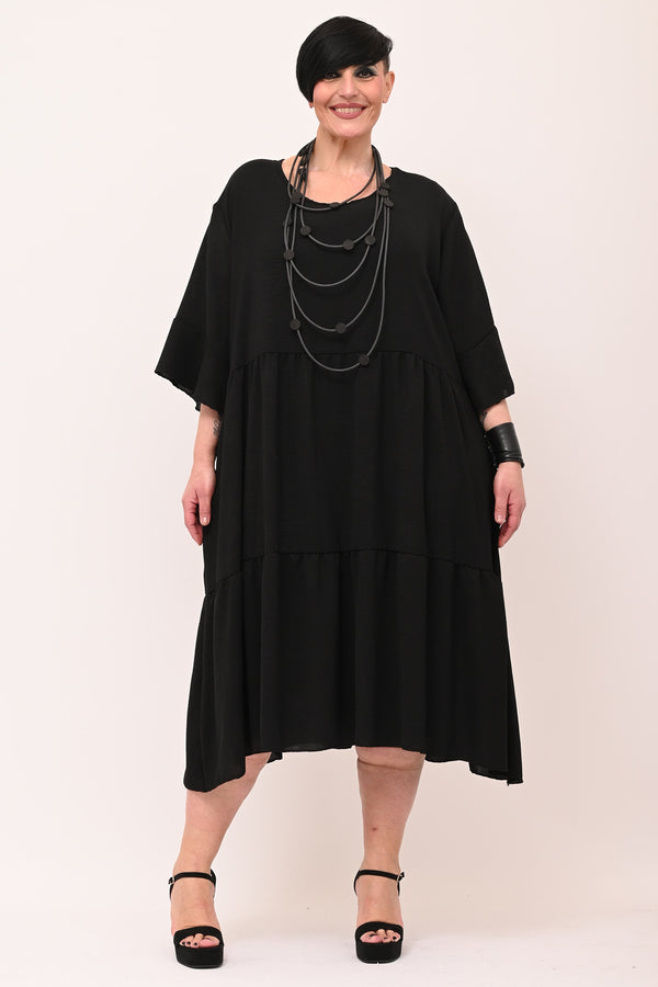 Maxi ruffle dress - BLACK