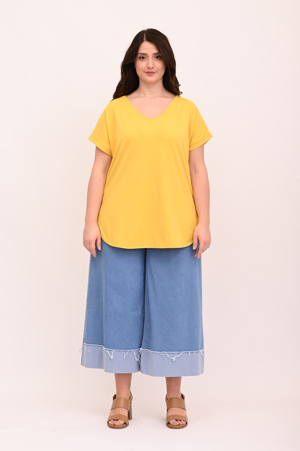T-shirt V stondata - Mango