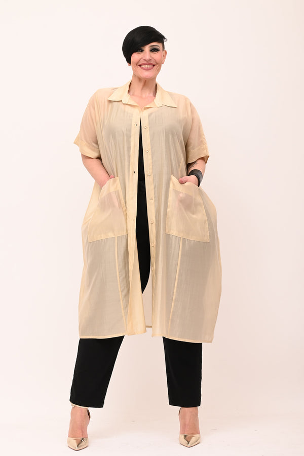 Oversized Shirt with Pockets - Vanilla