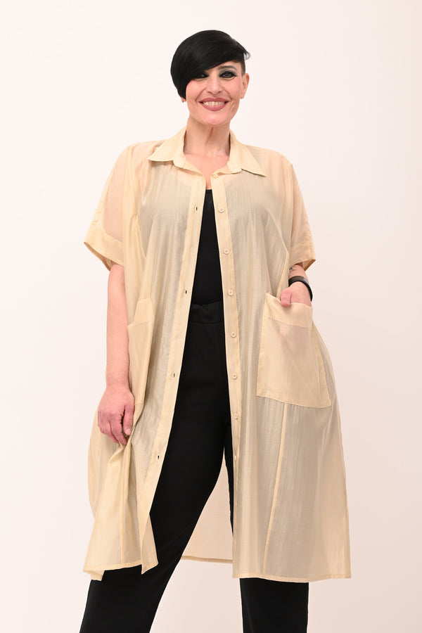 Oversized Shirt with Pockets - Vanilla