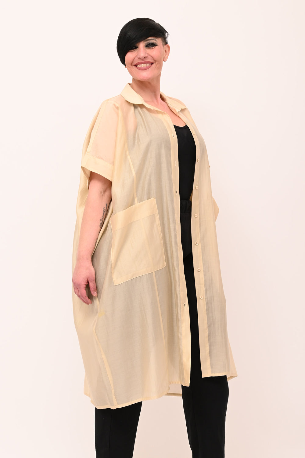 Oversized Shirt with Pockets - Vanilla