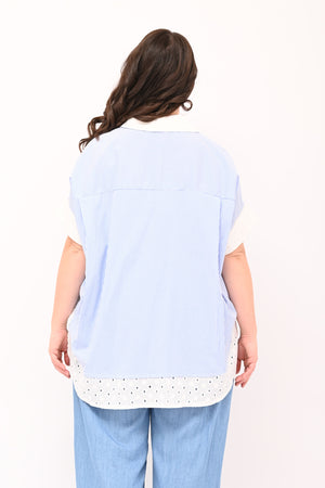 Camicia righe sangallo - Riga piccola