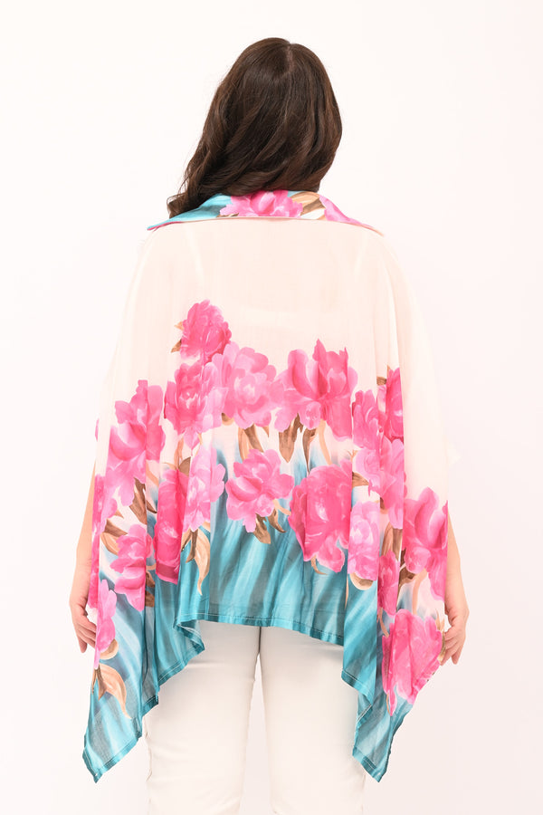 Camicia over fiori - Fucsia