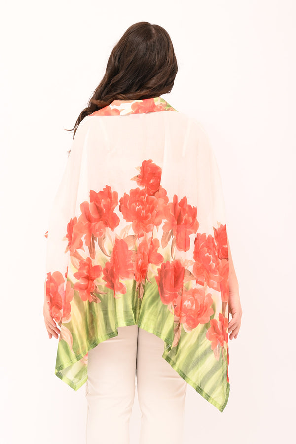Camicia over fiori - Arancio