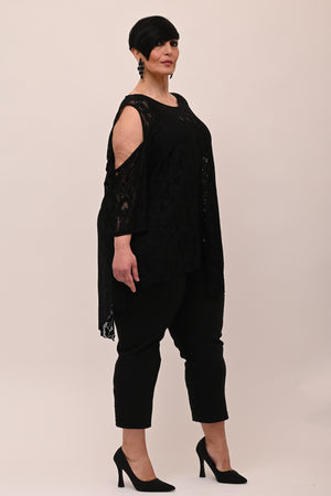 Maglia pizzo oblò - Nero
