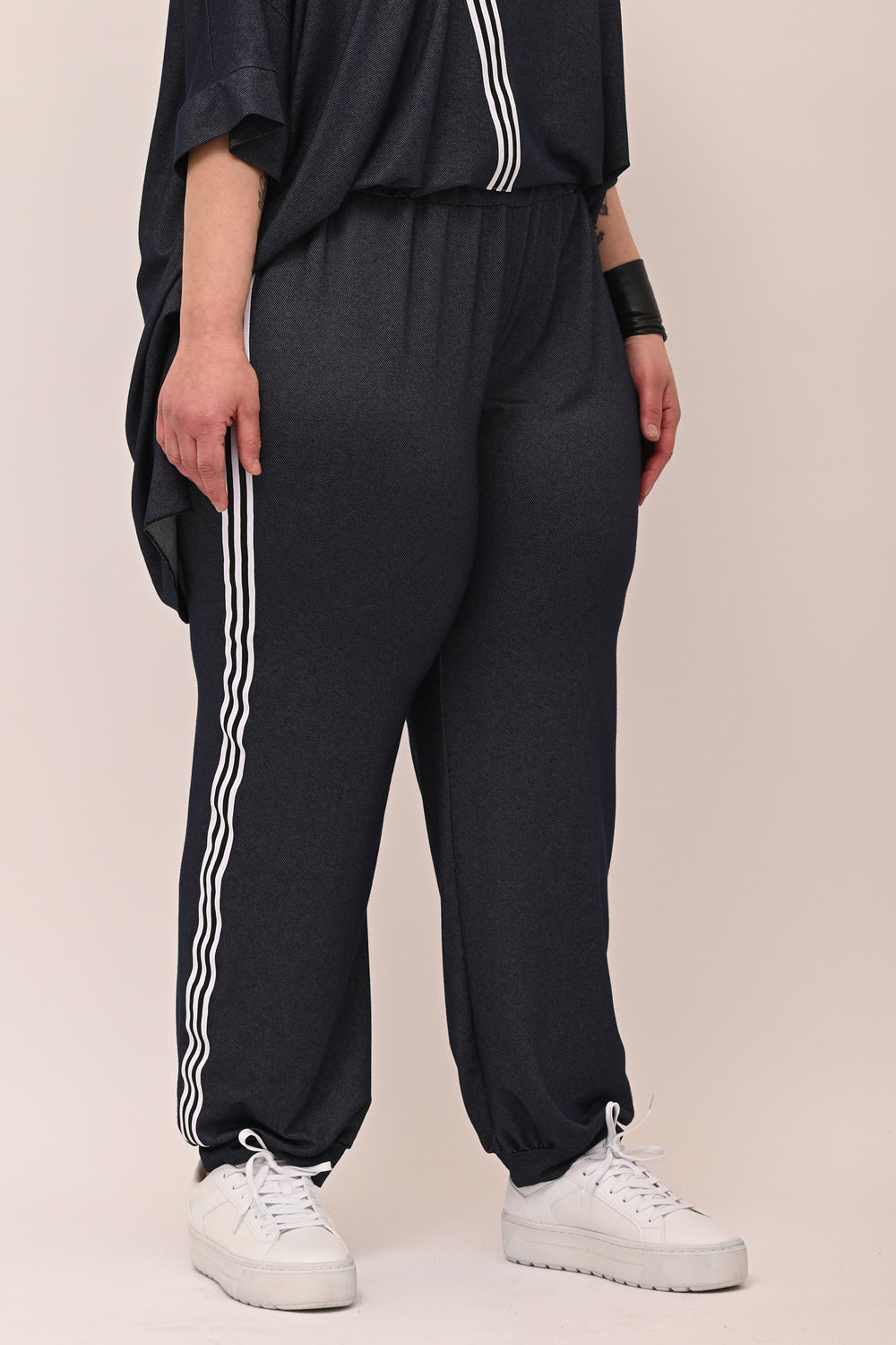Pantalone banda sport - Jeans scuro