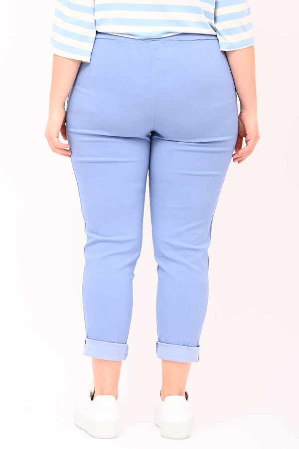 Bengaline trousers with lurex band - Powder