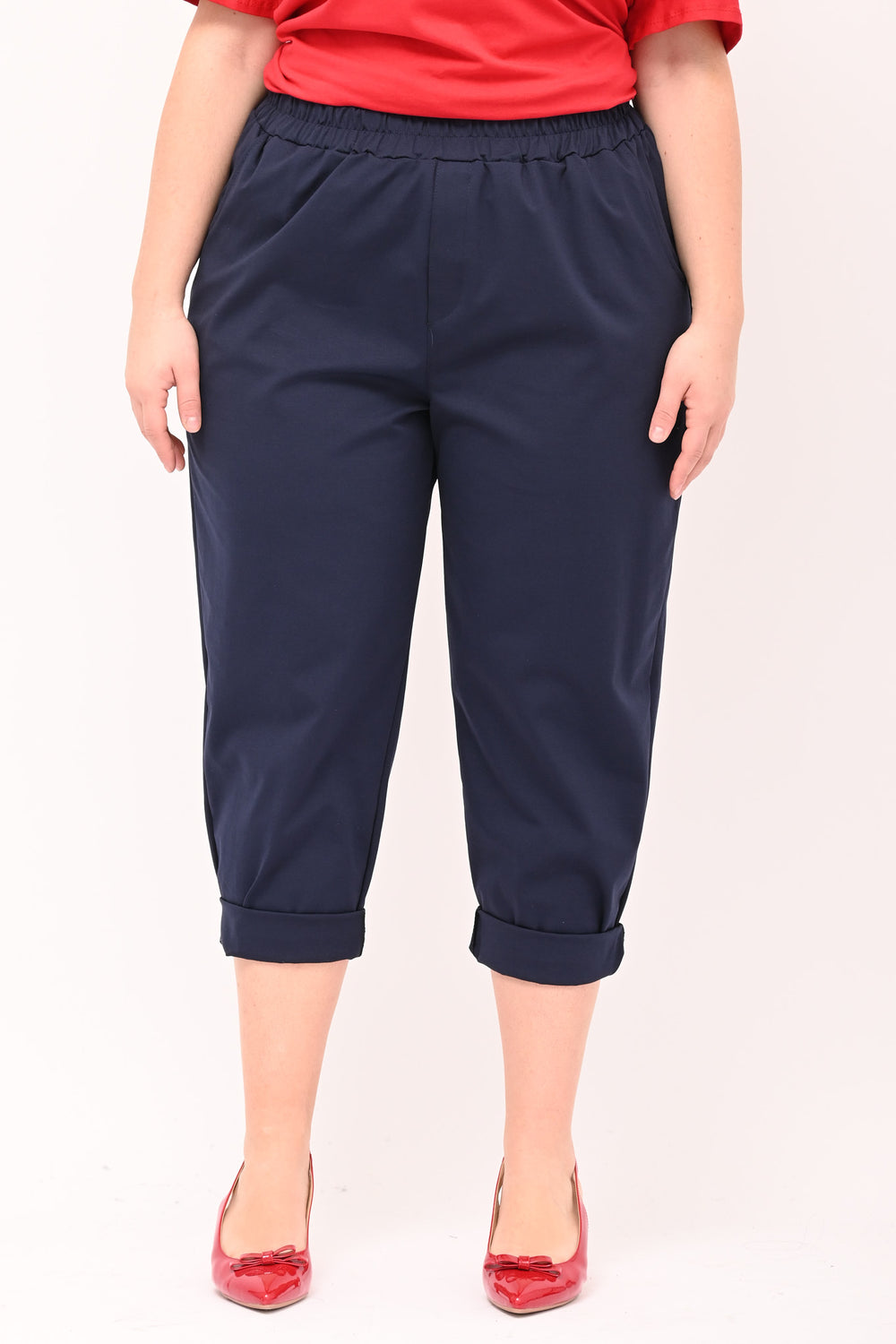 Stretch trousers with Milan stitch - Blue