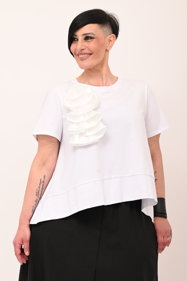 Flower Edge Jersey - White