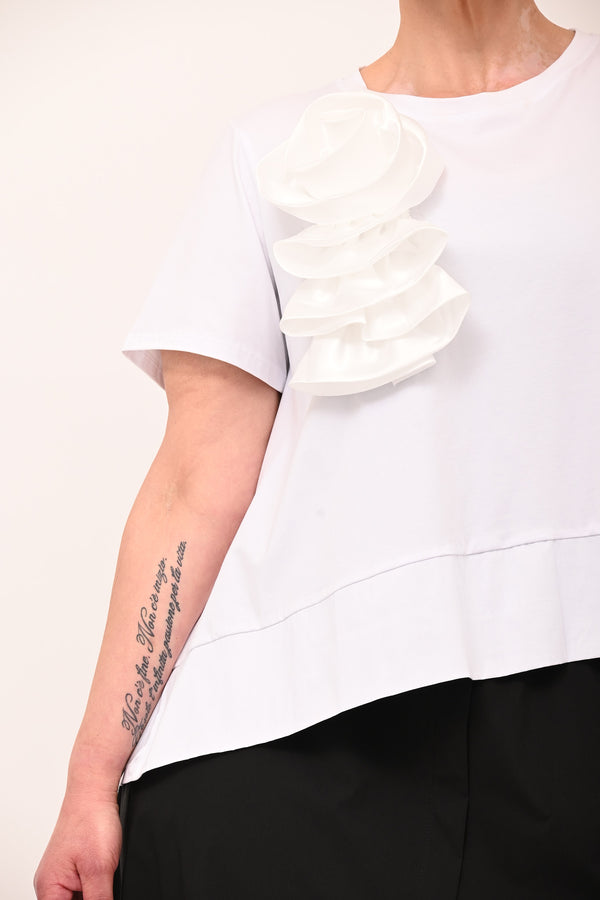 Flower Edge Jersey - White