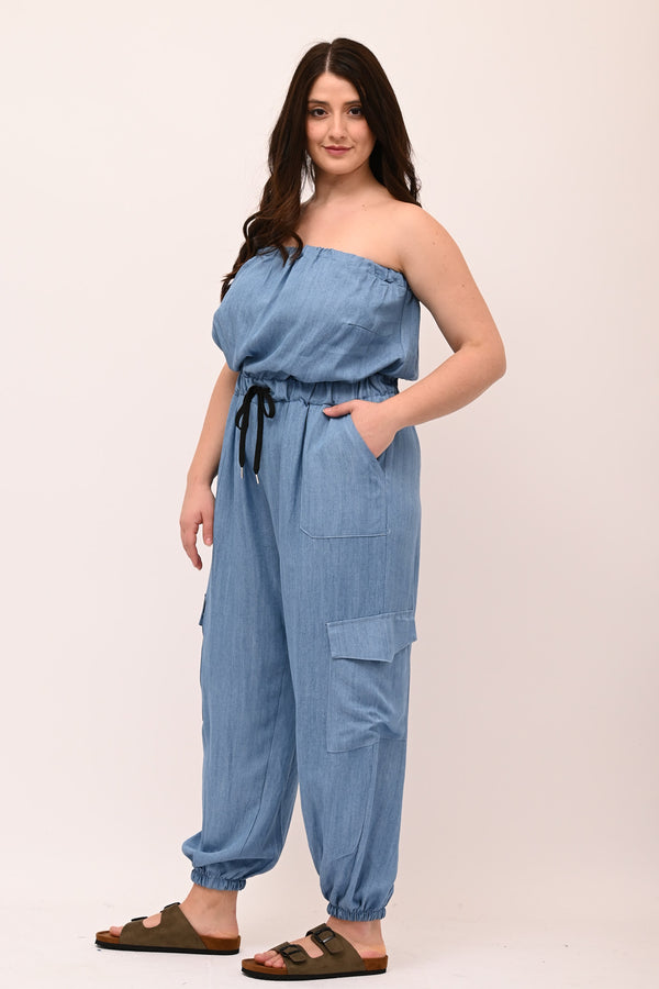 Salopette fascia - Jeans chiaro