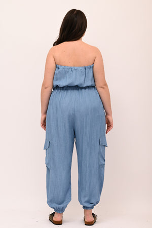Salopette fascia - Jeans chiaro