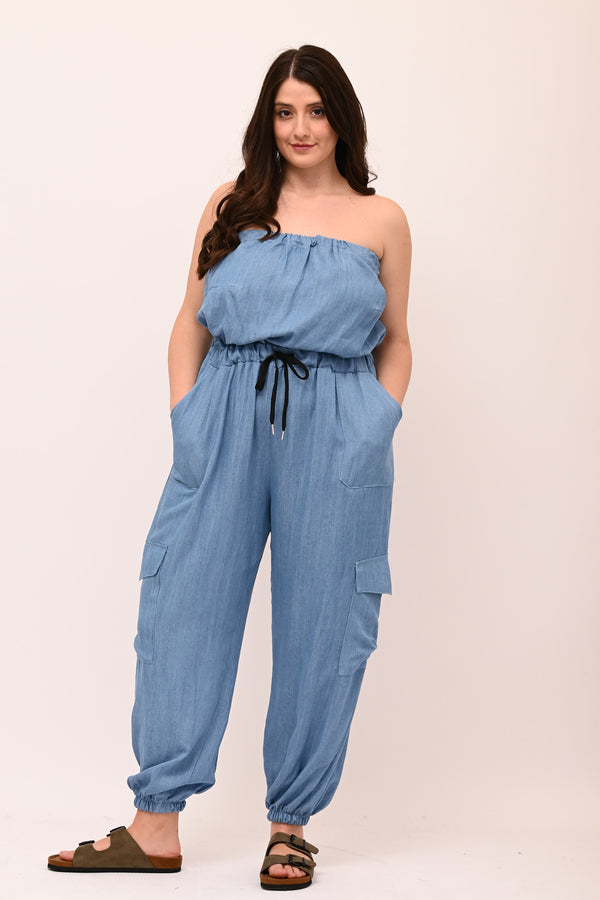 Salopette fascia - Jeans chiaro