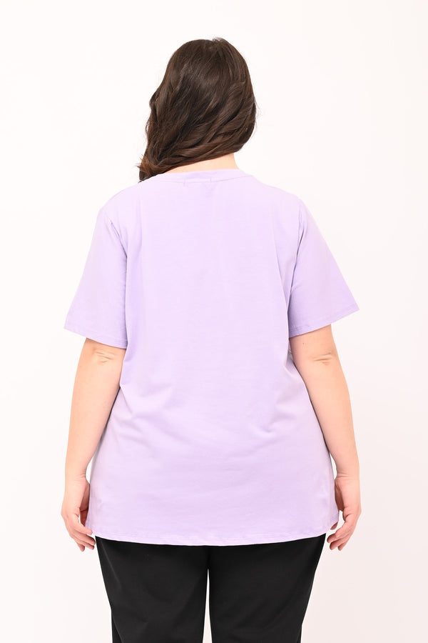 Rhinestone Hearts T-Shirt - Lilac