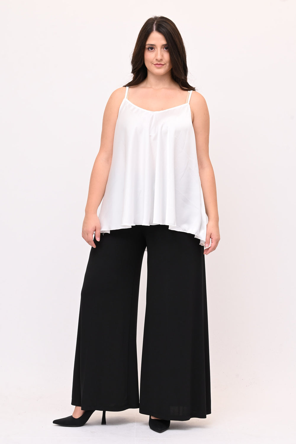 Top raso svasato - Bianco