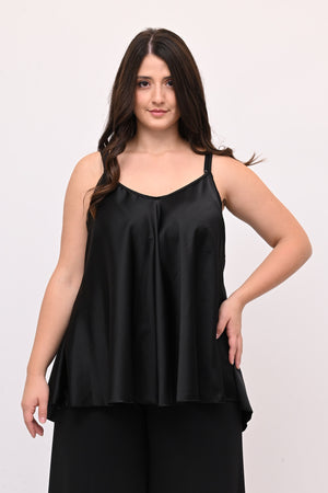 Top raso svasato - Nero