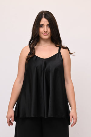 Top raso svasato - Nero