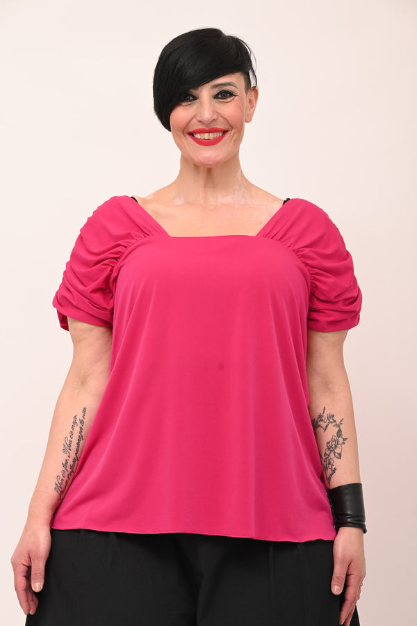 Blusa laccio collo - Fucsia