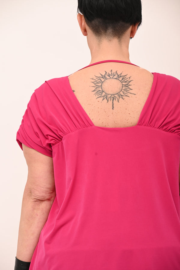 Blusa laccio collo - Fucsia