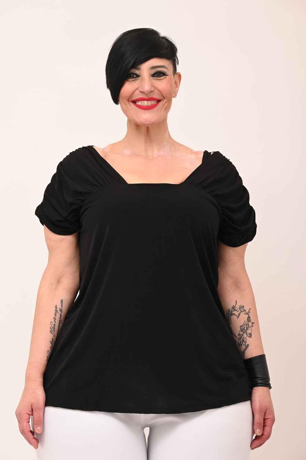 Blusa laccio collo - Nero