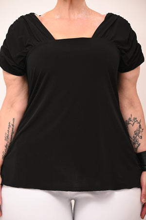 Blusa laccio collo - Nero