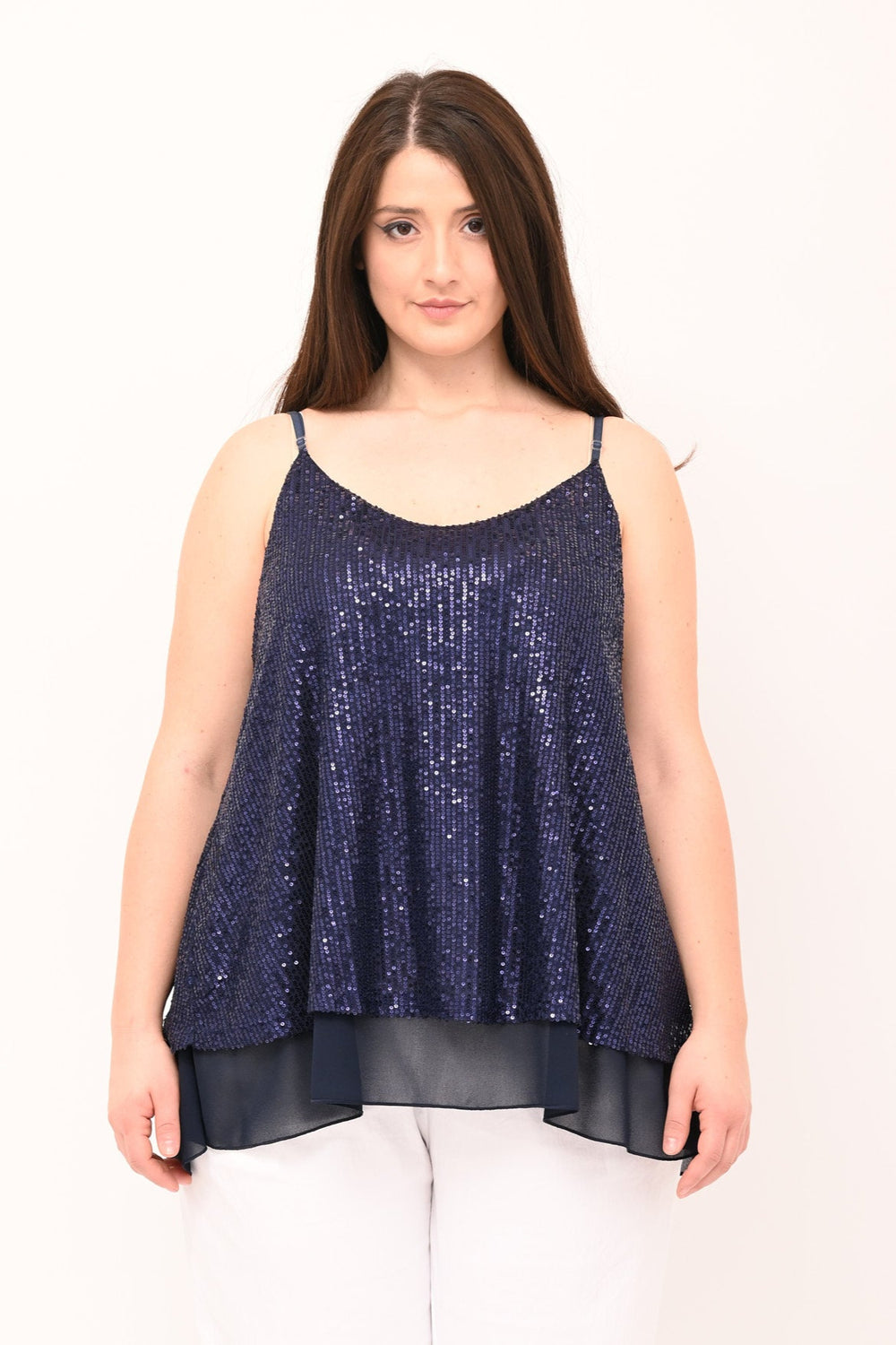 Top paillettes - Blu