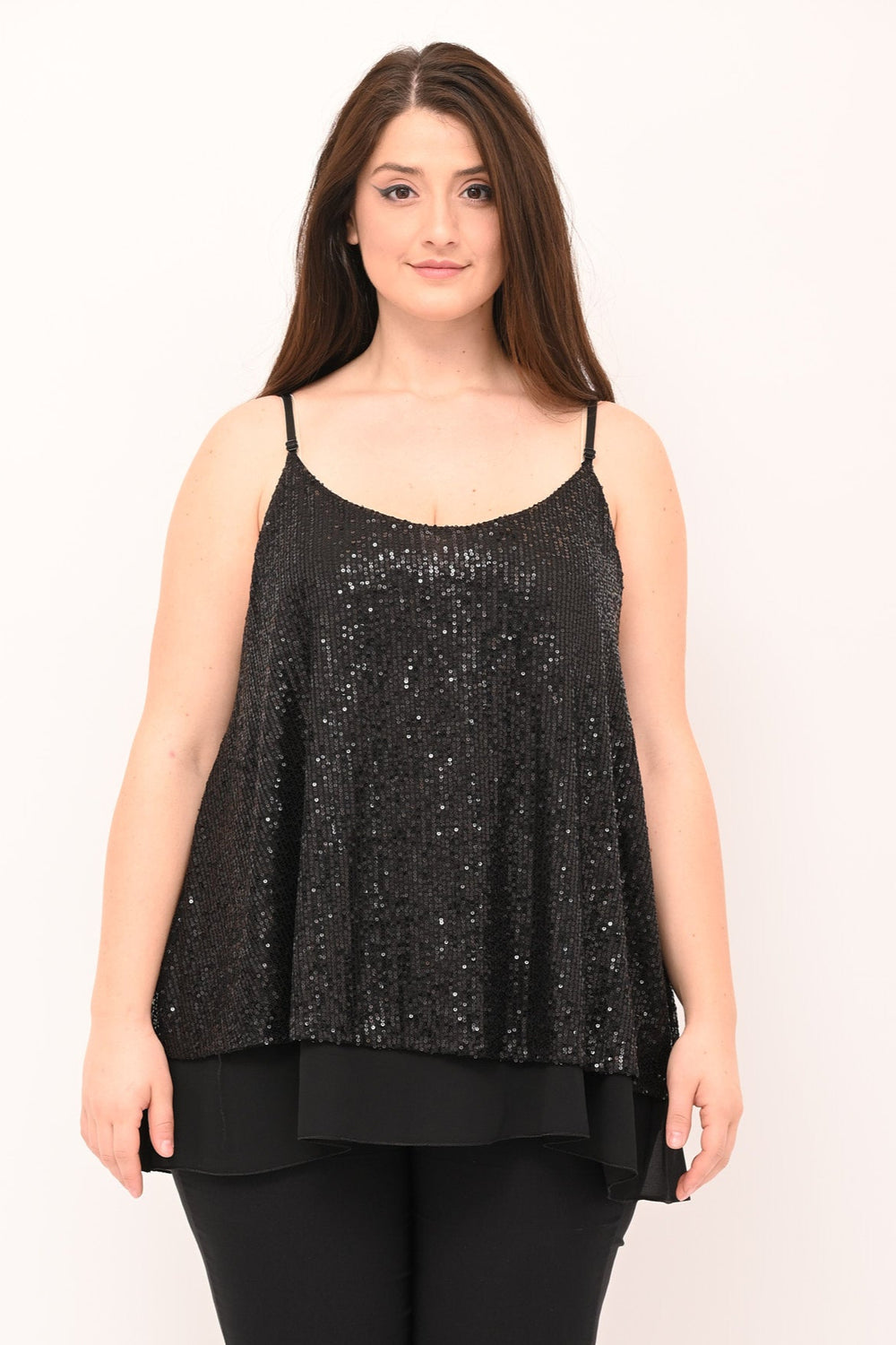 Top paillettes - Nero